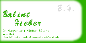 balint hieber business card